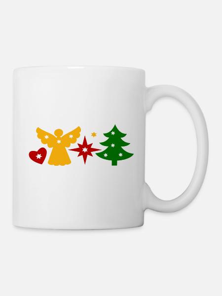 Engel Stern Tannenbaum - Tasse - Weiß