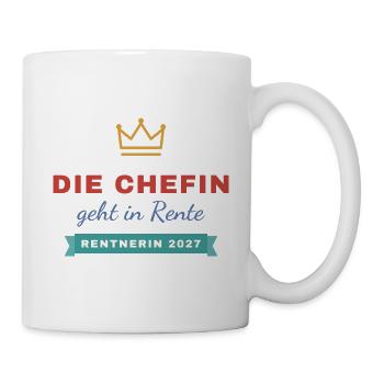 Die Chefin geht in Rente – Rentnerin 2027 - Tasse - Weiß - Rechts