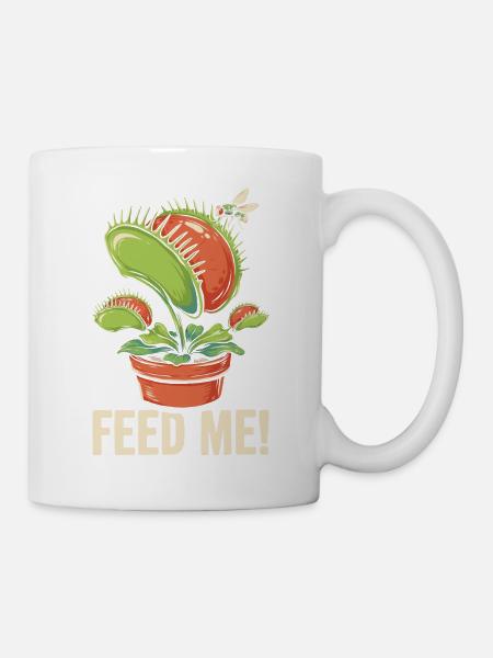 Fress mich Venusfliegenfalle - Tasse - Weiß