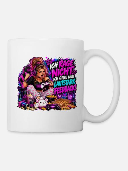 Ich rage nicht – Gaming Girl Meme - Tasse - Weiß