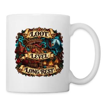 Loot Level Long Rest - Tasse - Weiß - Rechts