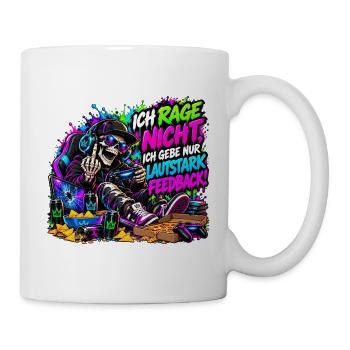 Ich rage nicht – Gaming Skelett Meme - Tasse - Weiß - Rechts