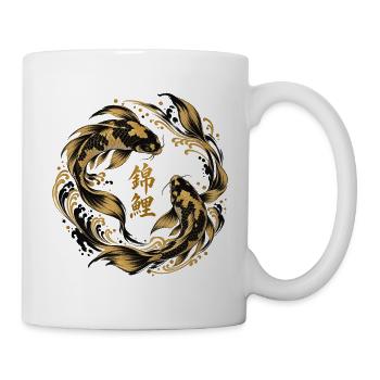 Koi Schwarz Gold - Tasse - Weiß - Rechts