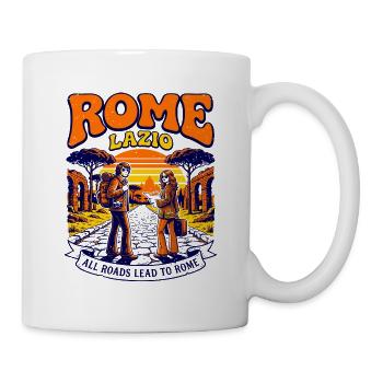 Retro Rome Lazio All Roads Lead To Rome - Tasse - Weiß - Rechts