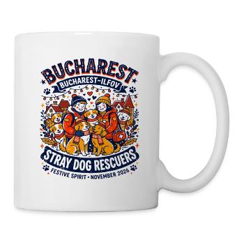 Bucharest Stray Dog Rescuers Festive Spirit - Tasse - Weiß - Rechts