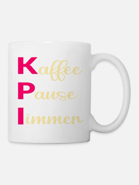Büro Kaffee Sprüche, KPI - Tasse - Weiß