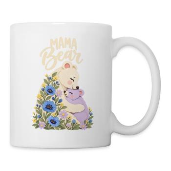 Süßes Kornblumen-Geschenk für Mama Mama Bär - Tasse - Weiß - Rechts