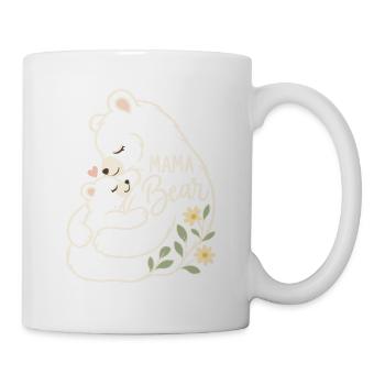Minimales Blatt Süße Mama Mutter Mama Bär - Tasse - Weiß - Rechts