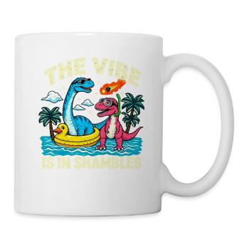 Surf Dinosaurier Die Stimmung ist im Chaos - Tasse - Weiß - Rechts