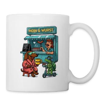 Dackel Imbiss Futuristisch - Tasse - Weiß - Rechts