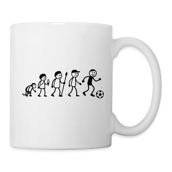  Evolution Fußballer Strichmänchen Fußballspieler - Tasse - Weiß - Rechts