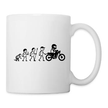  Evolution Biker Motorradfahrer Motorcycle Moped - Tasse - Weiß - Rechts