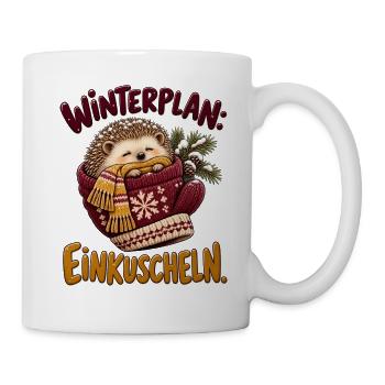 Winterplan: Einkuscheln – Igel im Fäustling - Tasse - Weiß - Rechts