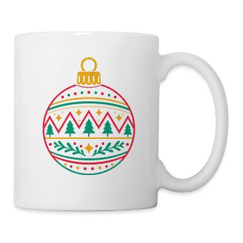 Minimalistische Weihnachtskugel - Tasse - Weiß - Rechts