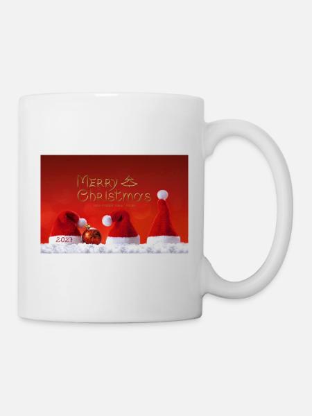 Frohe Weihnachten 2027 Hut-Trio - Tasse - Weiß