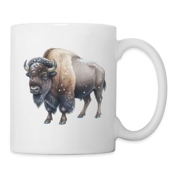 Europäische Bisons im Winter - Tasse - Weiß - Rechts