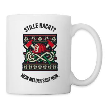 Feuerwehr Weihnachten Melder Ugly Christmas - Tasse - Weiß - Rechts
