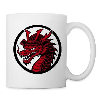 Samurai-Drache – Traditioneller japanischer Krieger - Tasse - Weiß - Rechts