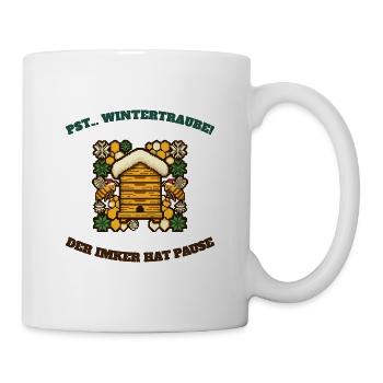 Imker Pause Winterruhe Ugly Sweater Biene - Tasse - Weiß - Rechts