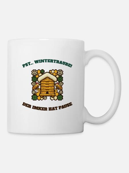 Imker Pause Winterruhe Ugly Sweater Biene - Tasse - Weiß