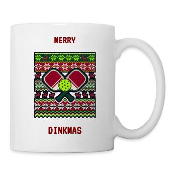 Herz Golf im Winterstrick-Muster - Tasse - Weiß - Rechts
