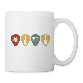 Retro Music Guitar Picks Vintage-Musiker-T-Shirt - Tasse - Weiß - Rechts