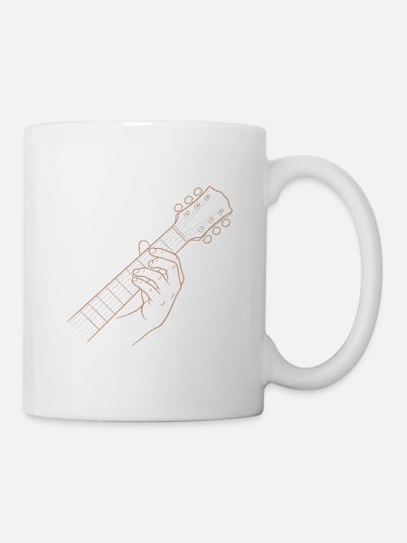 Gitarren-Griffbrett Handlinien-Kunst-Musiker-Tee - Tasse - Weiß