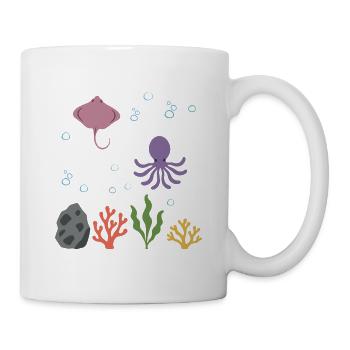 Rochen Unterwasser Kinder Krake Meeresleben - Tasse - Weiß - Rechts