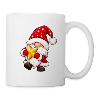 Weihnachtsgnom mit goldenem Stern zum Umarmen - Tasse - Weiß - Rechts