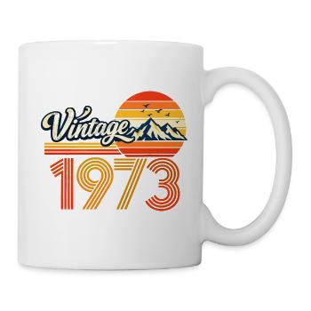 Vintage 1973 Mountain Sunset 53. Geburtstagsabschlag - Tasse - Weiß - Rechts