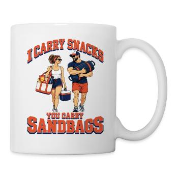 Ich trage Snacks Du trägst Sandsäcke Fitness Renngym - Tasse - Weiß - Rechts