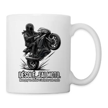 Motorrad, Biker, Biker - Tasse - Weiß - Rechts