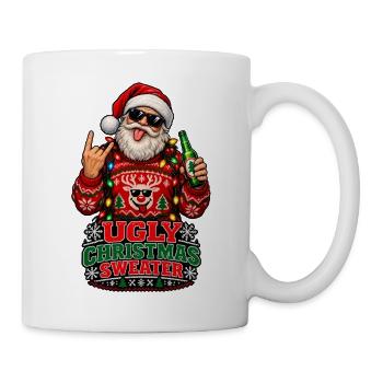Punk-Santa Ugly Xmas Sweater - Tasse - Weiß - Rechts