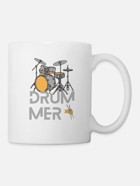 Drummer Schlagzeug Drumset Musikliebhaber Design - Tasse - Weiß