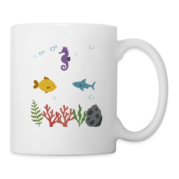 Seepferdchen Unterwasser Kinder Fisch Hai - Tasse - Weiß - Rechts