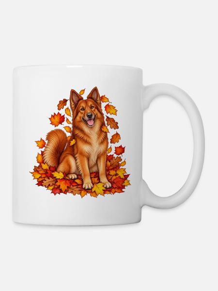 Harzer Fuchs im Herbstlaub - Tasse - Weiß