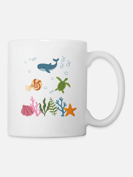 Wal Unterwasser Kinder Nautilus - Tasse - Weiß