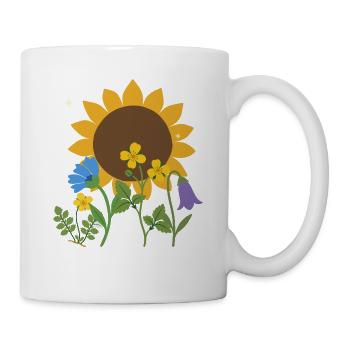 Blumen floral Blumenmotiv Zeichnung Blumenfreunde - Tasse - Weiß - Rechts
