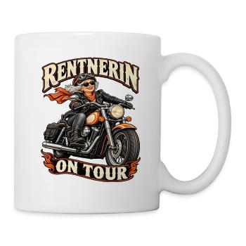 Rentnerin on Tour – Lustiges Motorrad Bikerin  - Tasse - Weiß - Rechts
