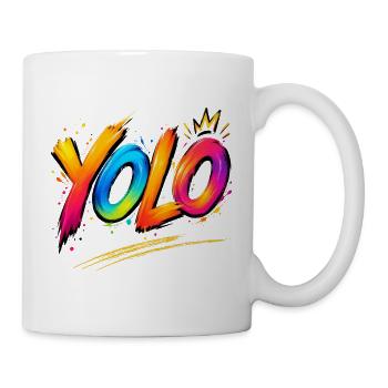 YOLO you only live once -  Farbenrausch Graffiti - Tasse - Weiß - Rechts