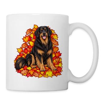 Hovawart im Herbstlaub - Tasse - Weiß - Rechts