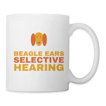 Beagle-Ohren Selektives Hören Lustiger Beagle-Besitzer - Tasse - Weiß - Rechts
