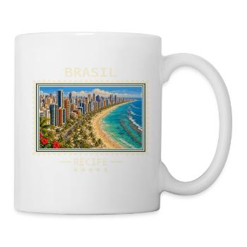 Brasilien Recife Vintage Reisemarke - Tasse - Weiß - Rechts