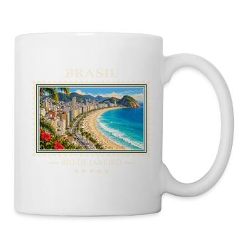 Brasilien Rio de Janeiro Vintage Reisemarke - Tasse - Weiß - Rechts