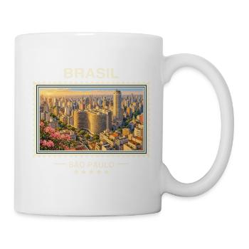 Brasilien São Paulo Vintage Reisemarke - Tasse - Weiß - Rechts