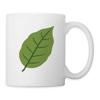 Buchenblatt Pflanze Geschenkidee Illustration - Tasse - Weiß - Rechts
