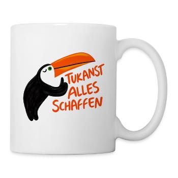 Tukanst alles schaffen – Lustiger Tukan Motiv - Tasse - Weiß - Rechts