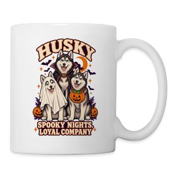 Spooky Nights Loyale Gesellschaft – Husky Halloween-Hund - Tasse - Weiß - Rechts