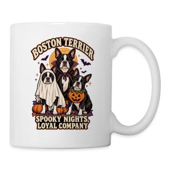 Spooky Nights Loyal Company – Boston Terrier Hund - Tasse - Weiß - Rechts
