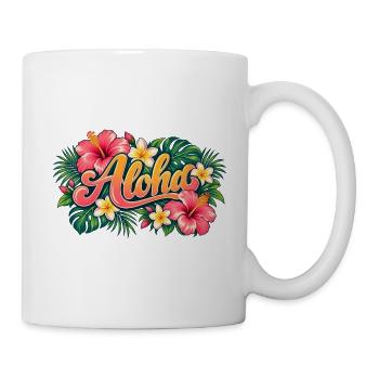 Aloha Tropenblüten - Tasse - Weiß - Rechts